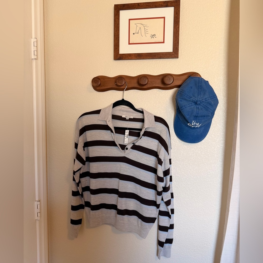 madewell 100% merino wool rugby sweater